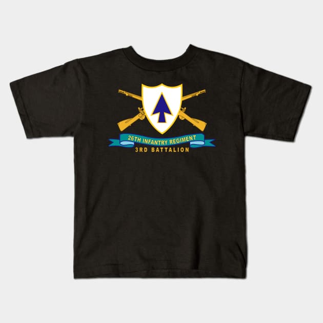 26th Infantry Regiment - DUI w Br - Ribbon - 3rd Bn X 300 Kids T-Shirt by twix123844